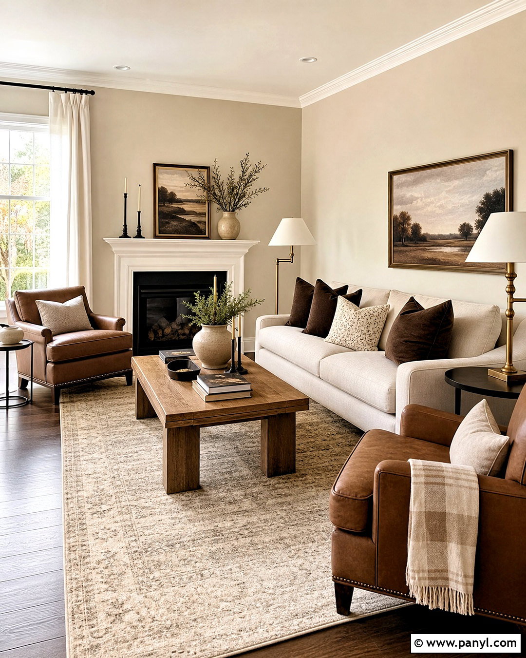 Accessible Beige Living Room With Dark Wood Floors - 20 accessible beige living room ideas