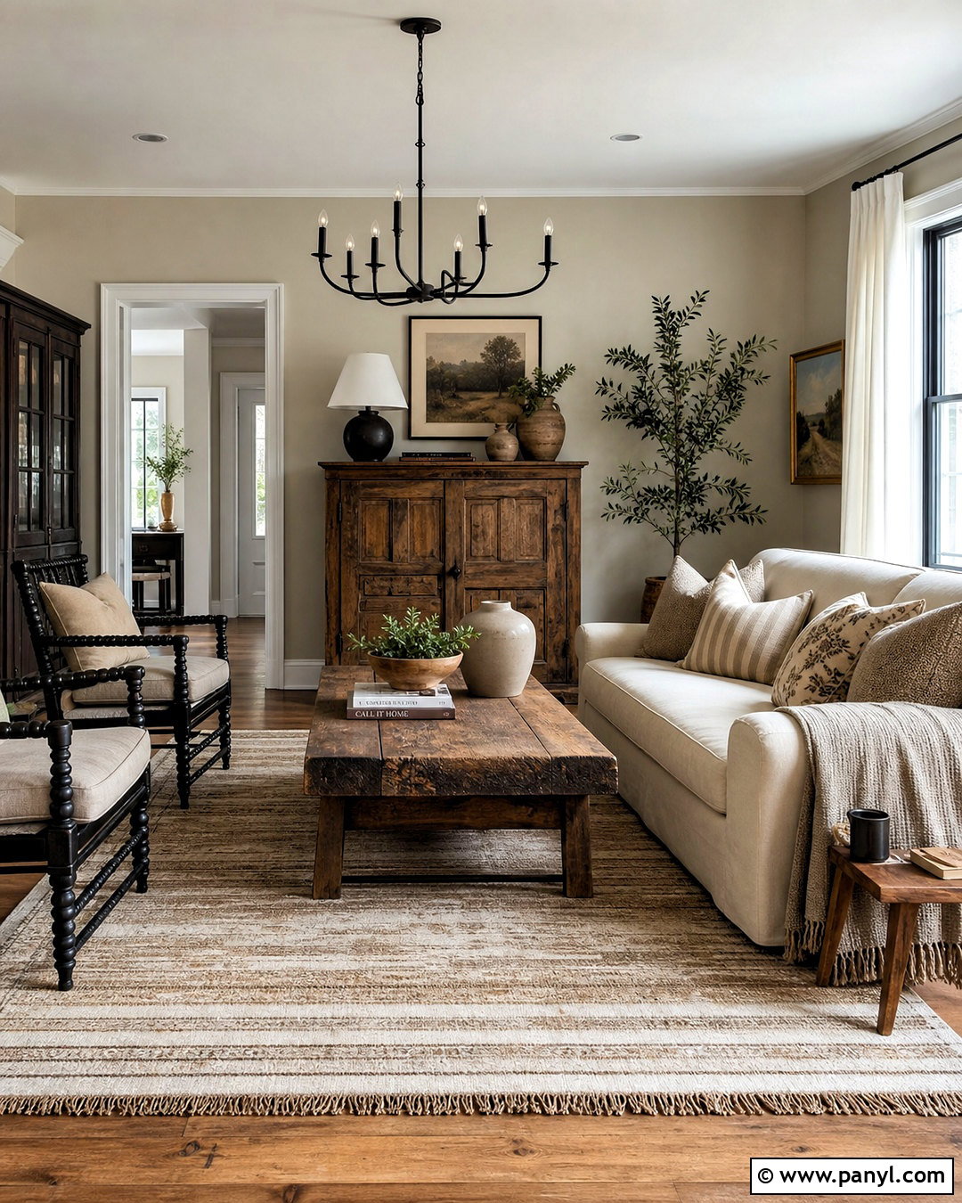 Accessible Beige Living Room With Farmhouse Decor - 20 accessible beige living room ideas