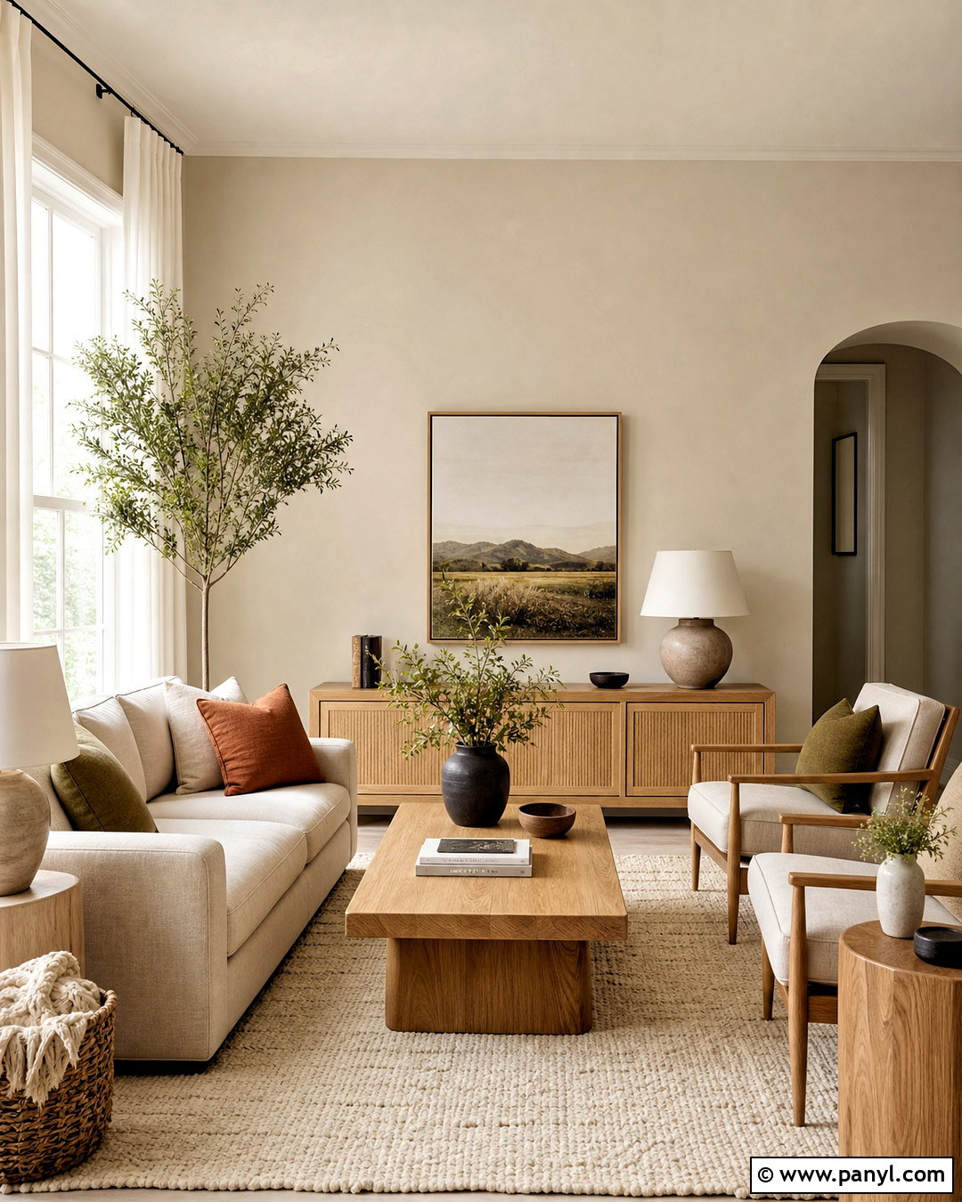 Accessible Beige Living Room With Oak Furniture - 20 accessible beige living room ideas
