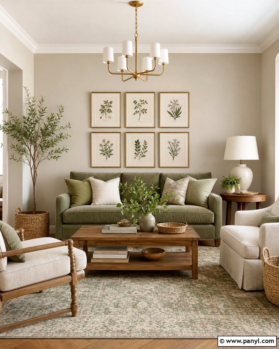 Accessible Beige Living Room With Sage Green - 35 Accessible Beige Walls