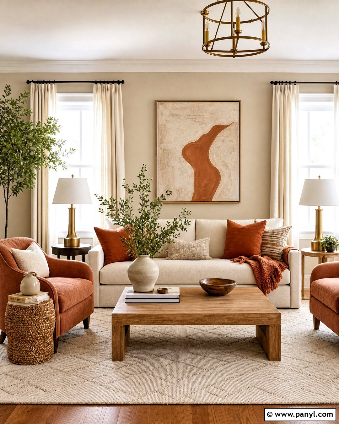 Accessible Beige Living Room With Terracotta Accents - 20 accessible beige living room ideas