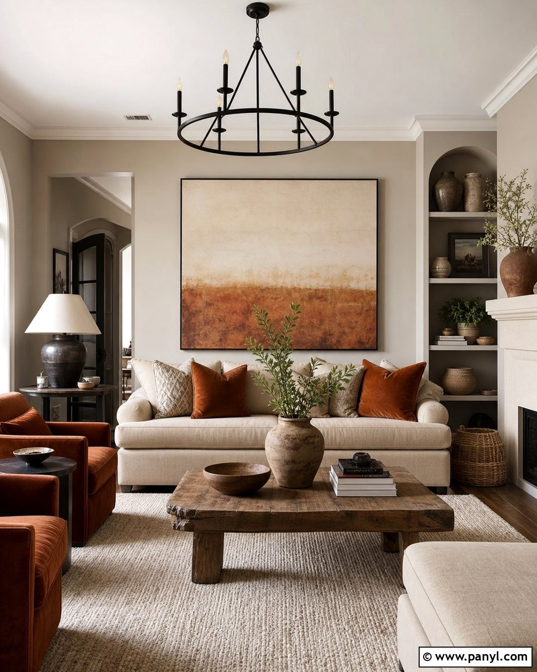 Accessible Beige Living Room With Terracotta Decor - 35 Accessible Beige Walls