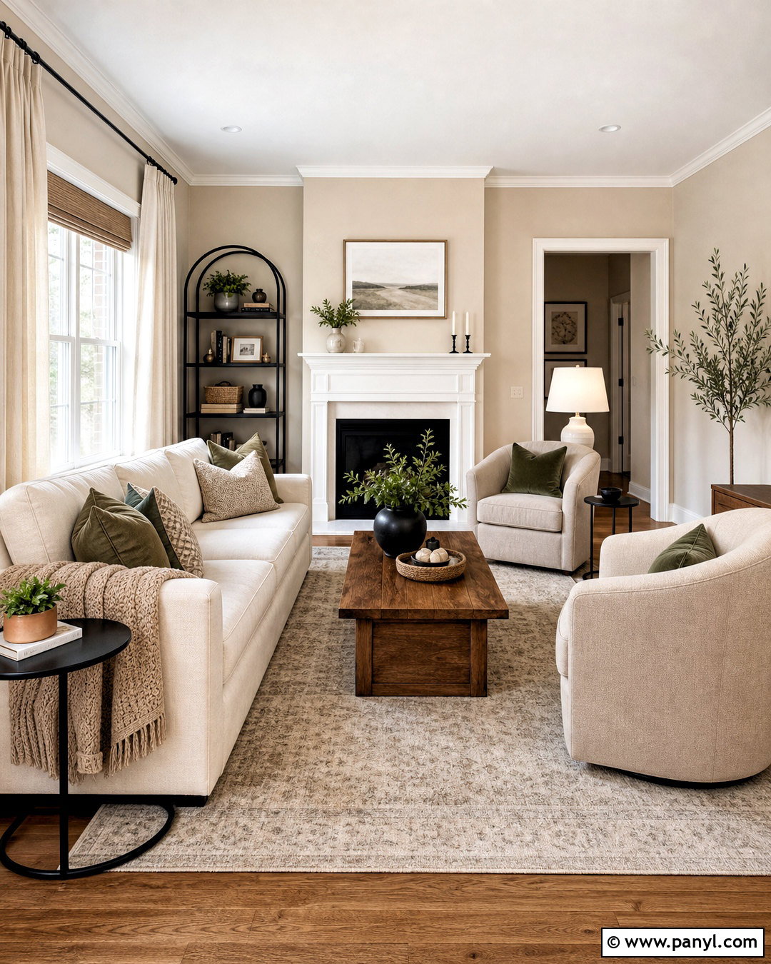 Accessible Beige Living Room With White Trim - 20 accessible beige sherwin williams living room ideas