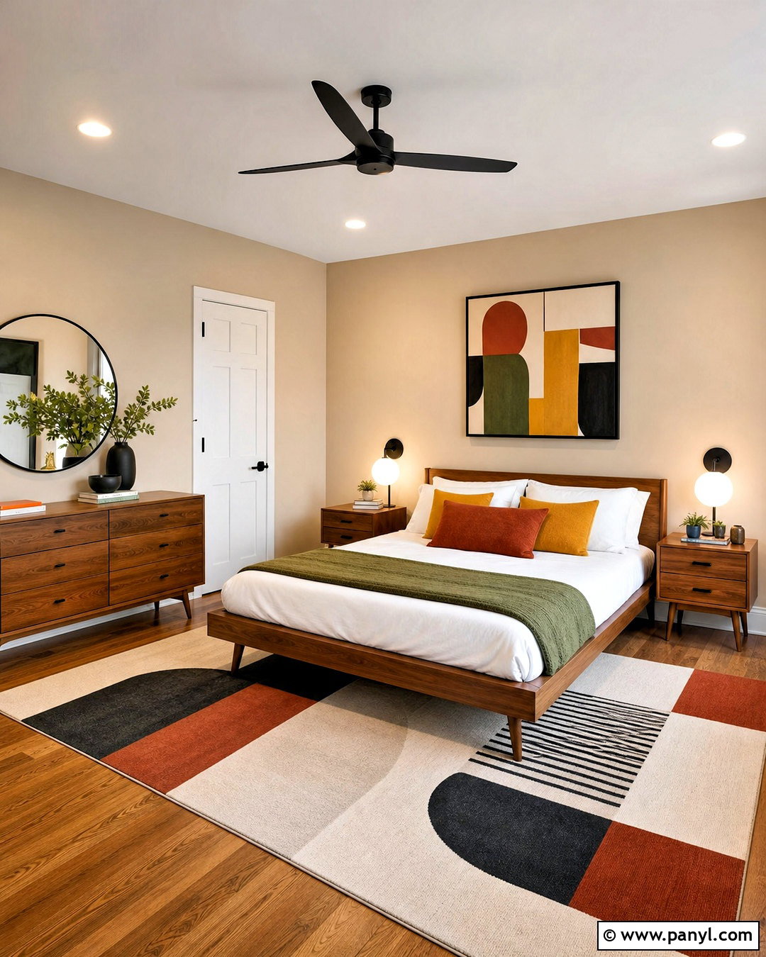 Accessible Beige Midcentury Modern Bedroom - 20 accessible beige bedroom ideas