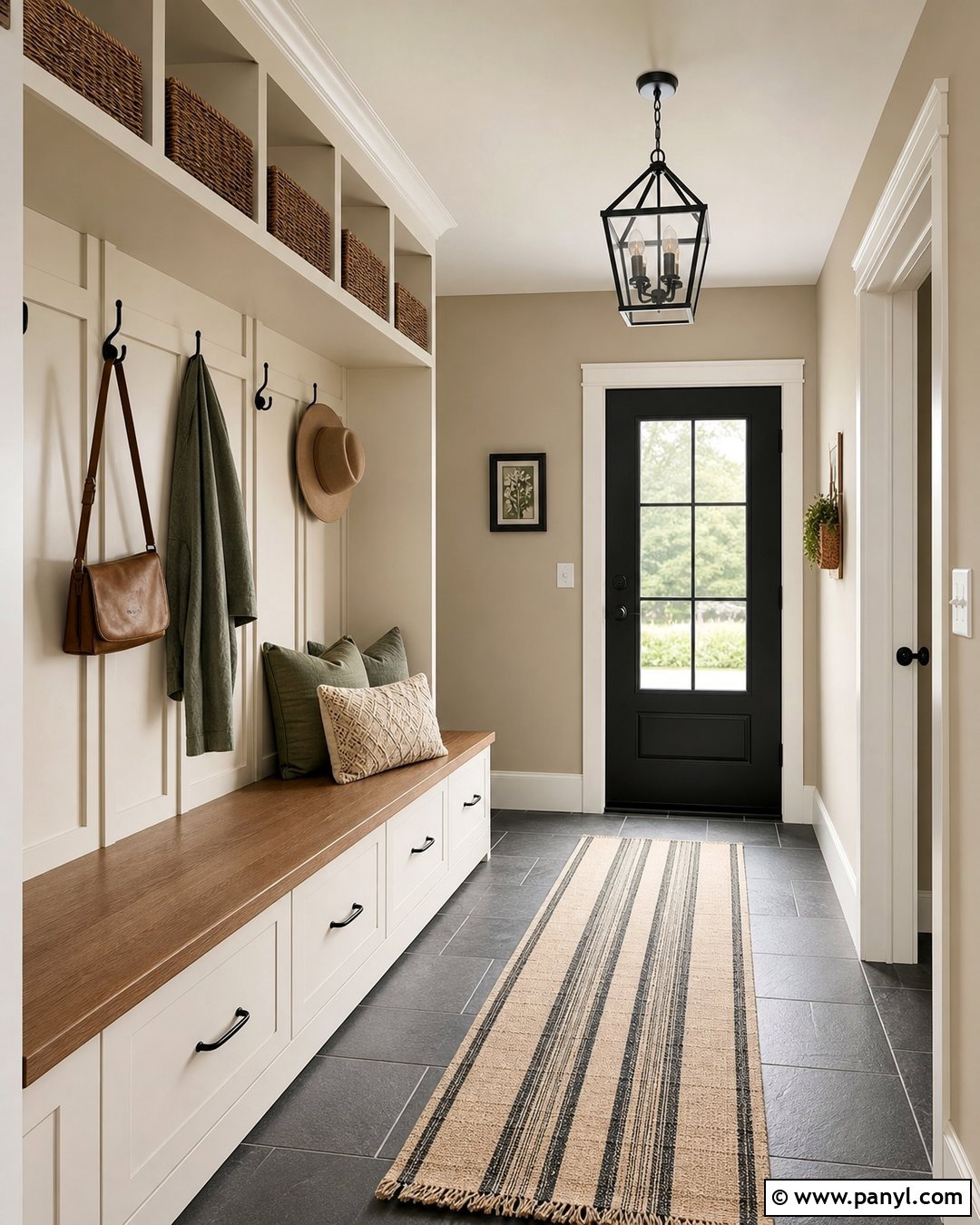 Accessible Beige Mudroom With Storage Bench - 35 Accessible Beige Sherwin Williams Walls