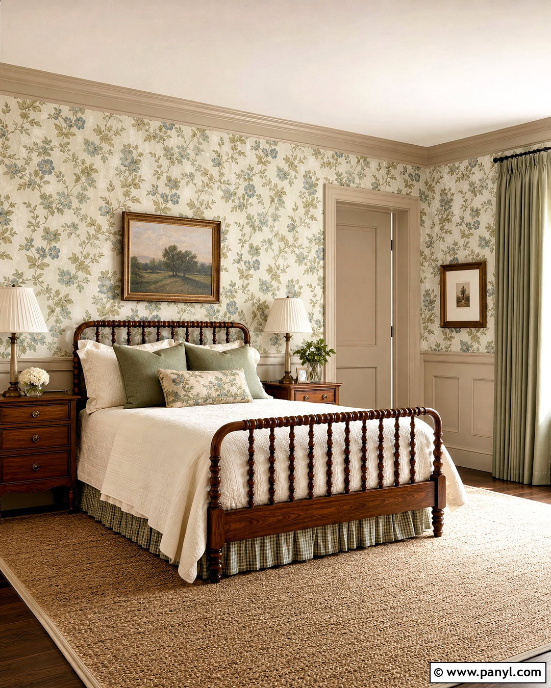 Accessible Beige Trim With Floral Wallpaper - 20 accessible beige sherwin williams trim ideas