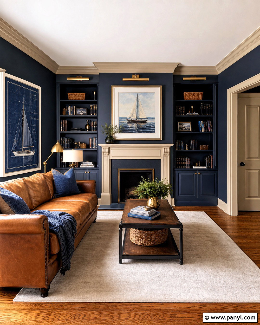 Accessible Beige Trim With Navy Blue Walls - 20 accessible beige sherwin williams trim ideas