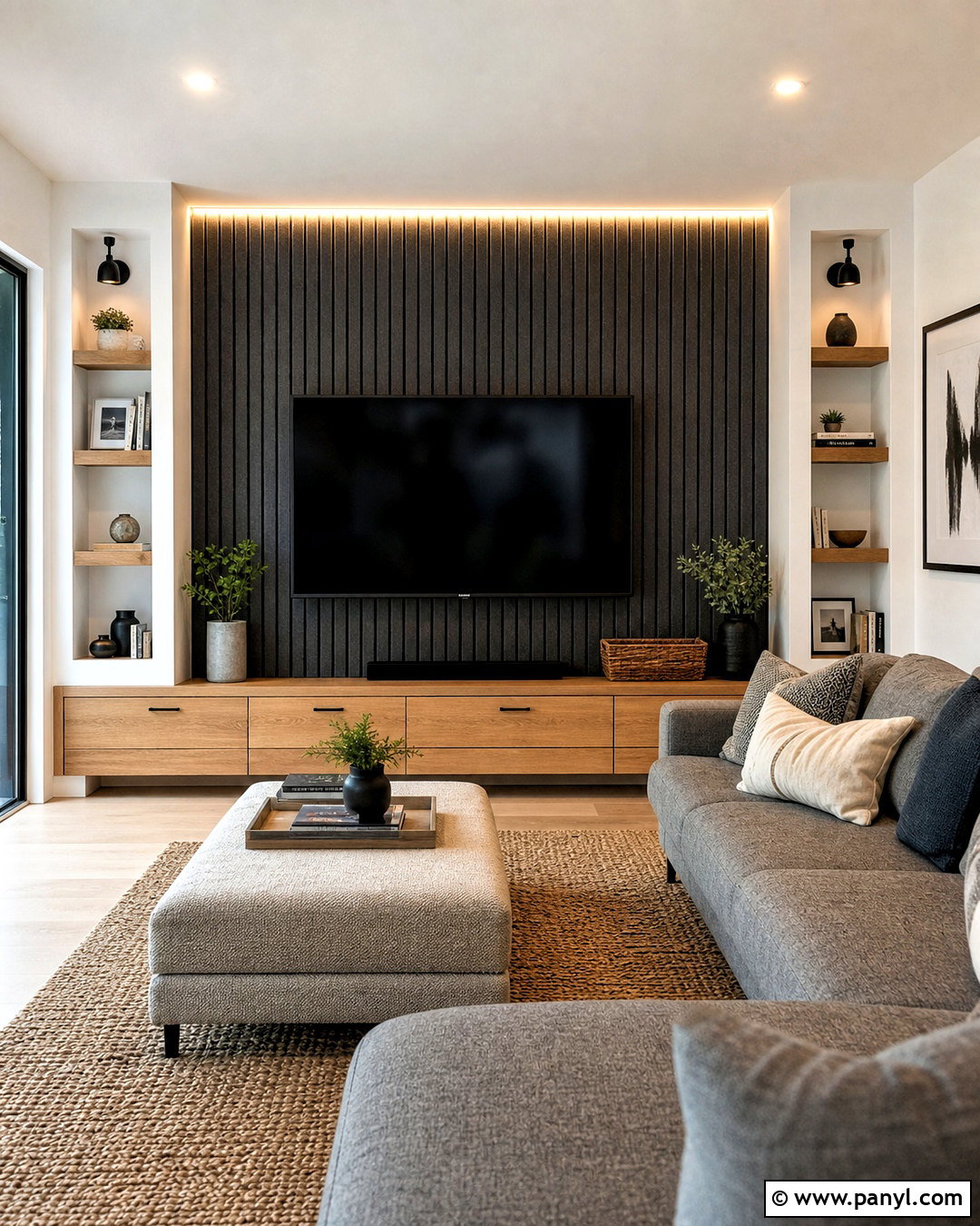 Acoustic Felt TV Back Wall - 20 tv back wall ideas
