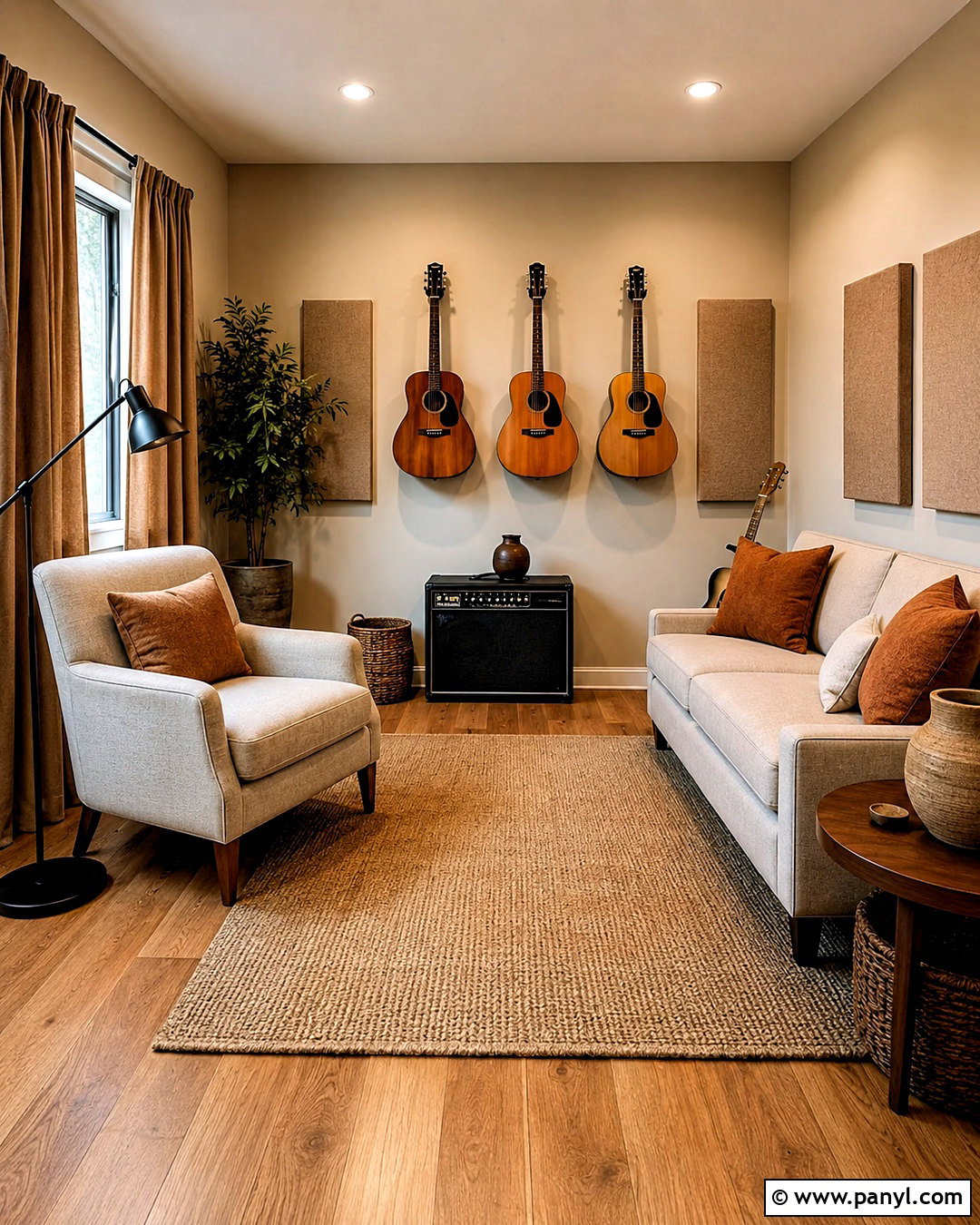 Acoustic Guitar Music Room - 20 cozy music room ideas