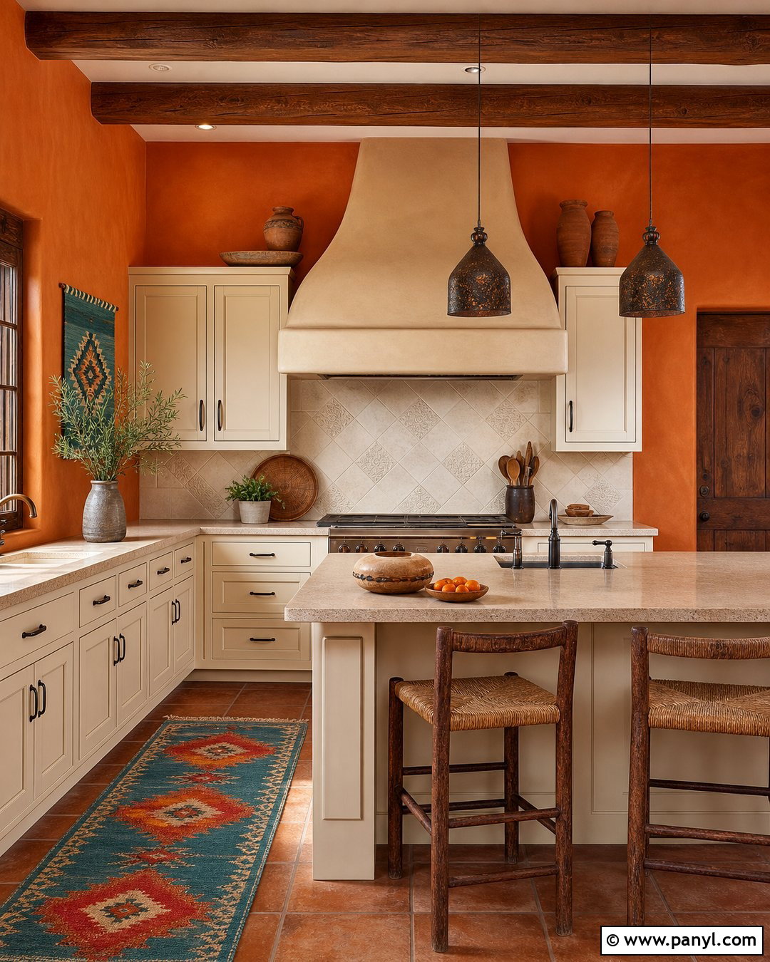 Adobe Orange Southwestern Kitchen Walls - 20 Orange Wall Paint Ideas Kitchen Ideas