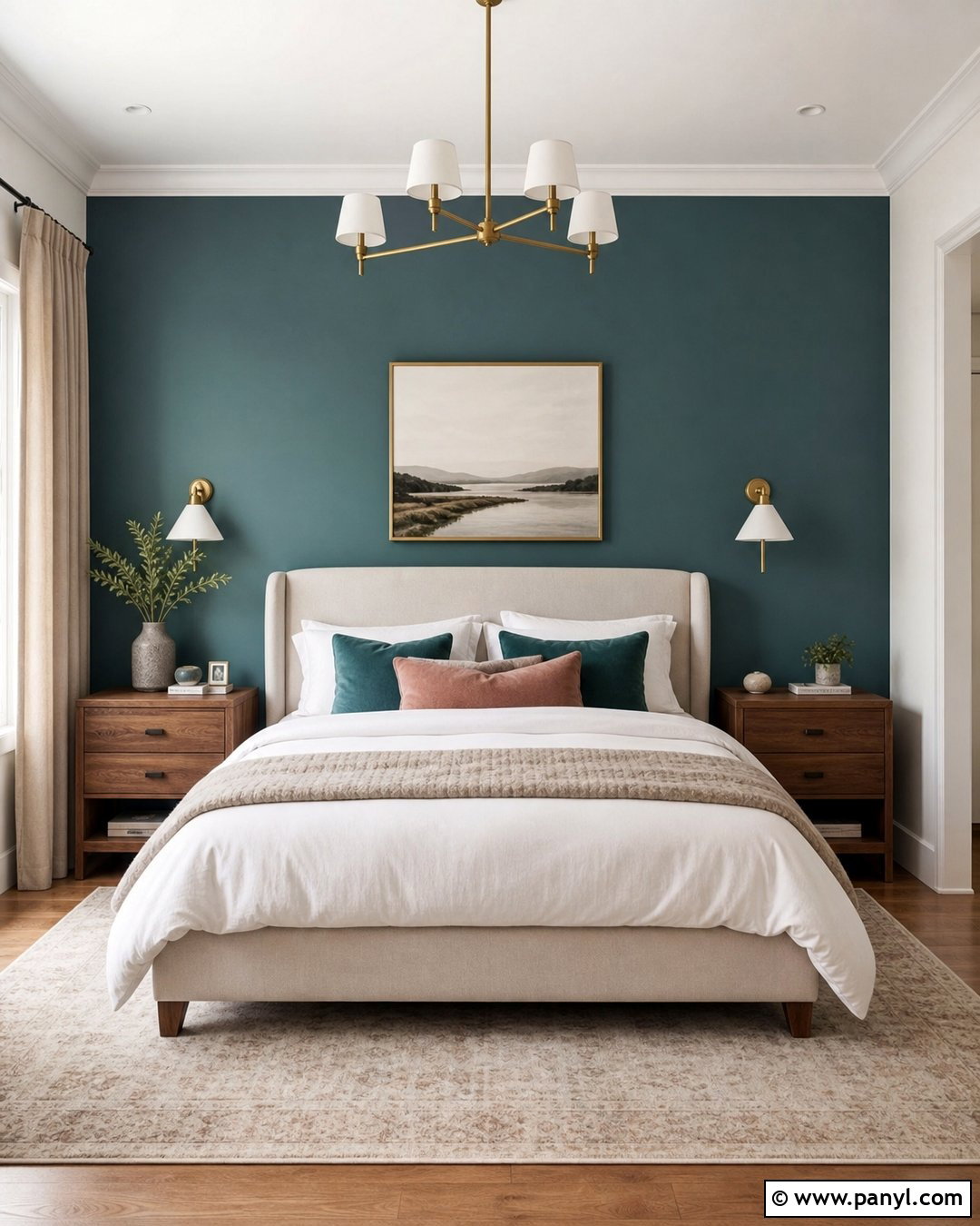Aegean Teal Bedroom Accent Wall - 20 Aegean Teal Accent Wall Ideas