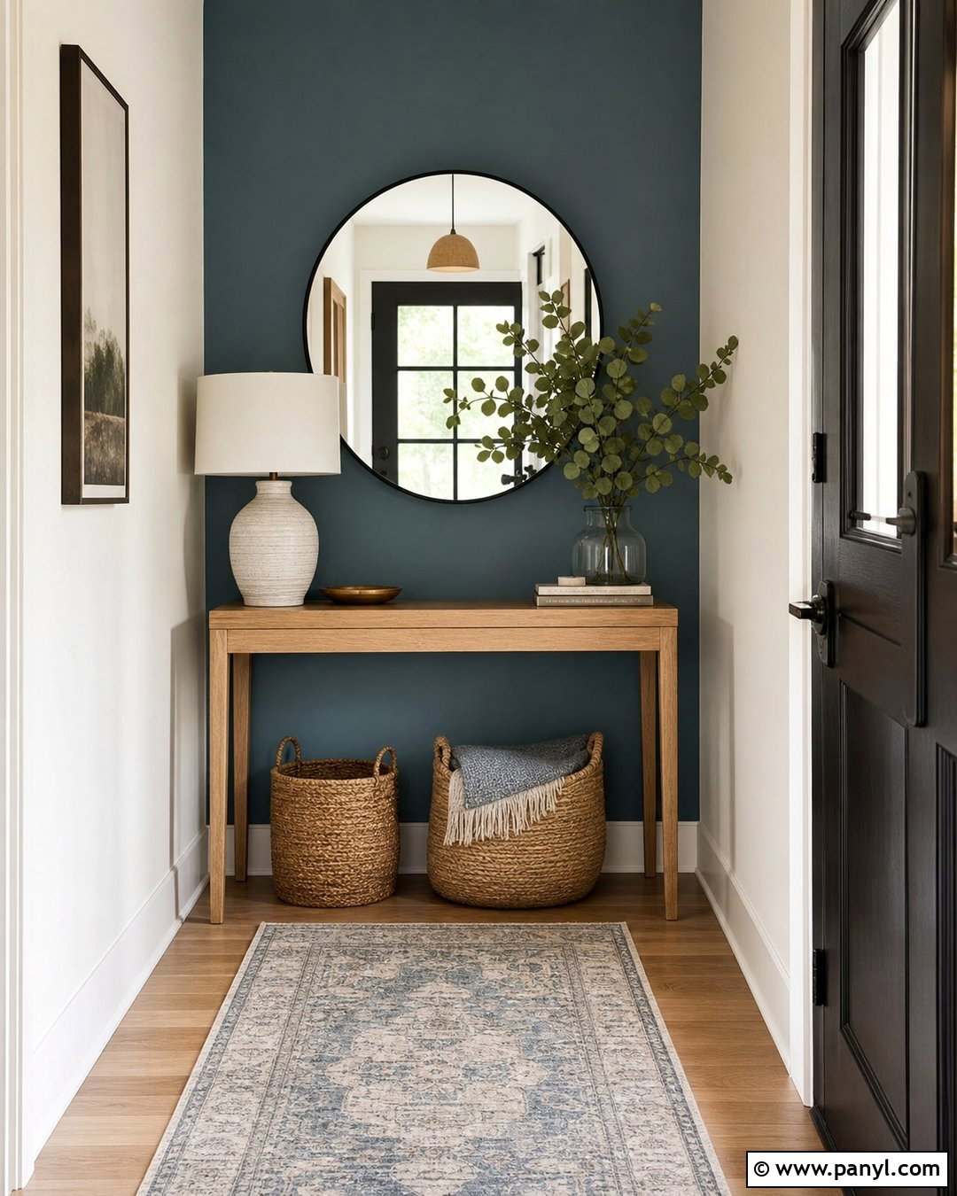 Aegean Teal Entryway Accent Wall - 20 Aegean Teal Accent Wall Ideas