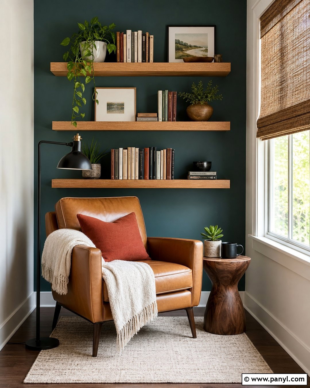 Aegean Teal Reading Nook Accent Wall - 20 Aegean Teal Accent Wall Ideas