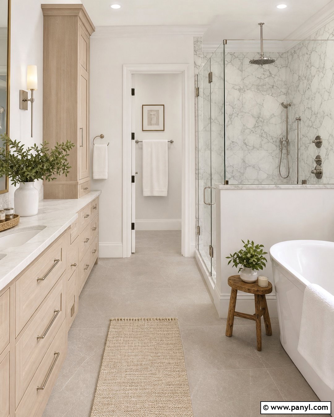 Aesthetic White Bathroom With Marble - 25 Sherwin Williams Aesthetic White Walls