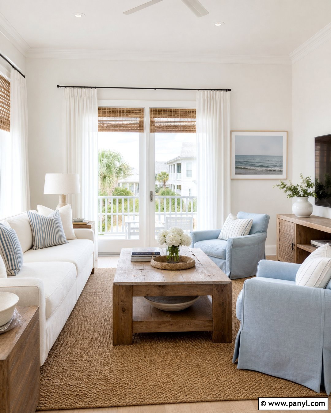 Aesthetic White Coastal Living Room - 25 Sherwin Williams Aesthetic White Walls