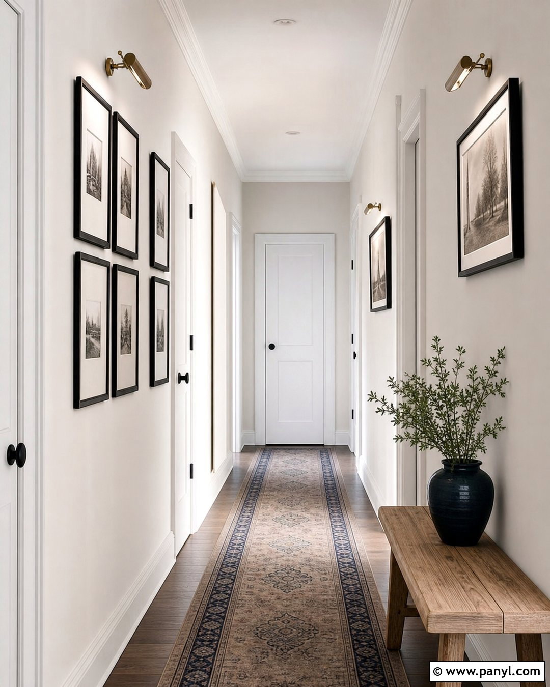 Aesthetic White Hallway Gallery Wall - 25 Sherwin Williams Aesthetic White Walls
