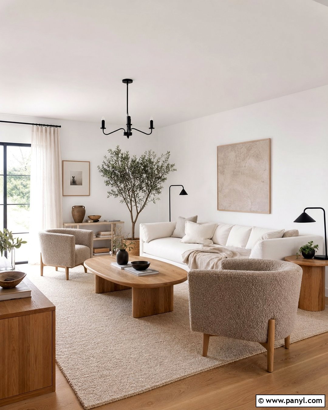 Aesthetic White Living Room With Natural Oak - 25 Sherwin Williams Aesthetic White Walls