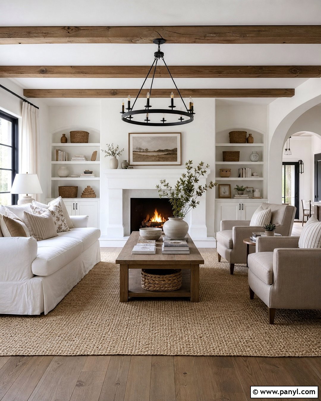 Aesthetic White Modern Farmhouse Living Room - 25 Sherwin Williams Aesthetic White Walls