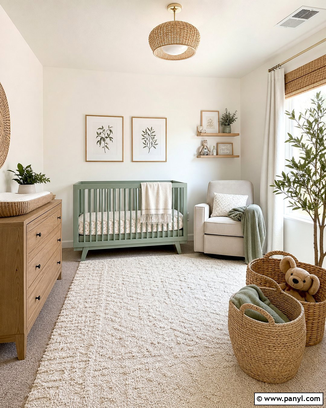 Aesthetic White Nursery With Soft Green - 25 Sherwin Williams Aesthetic White Walls