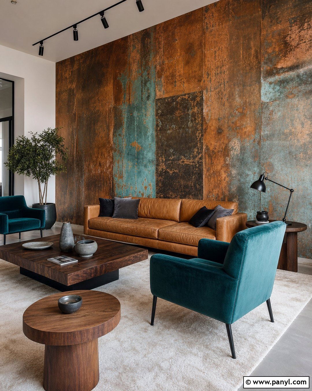 Aged Copper Patina Wall - 25 Copper Wall Color Ideas
