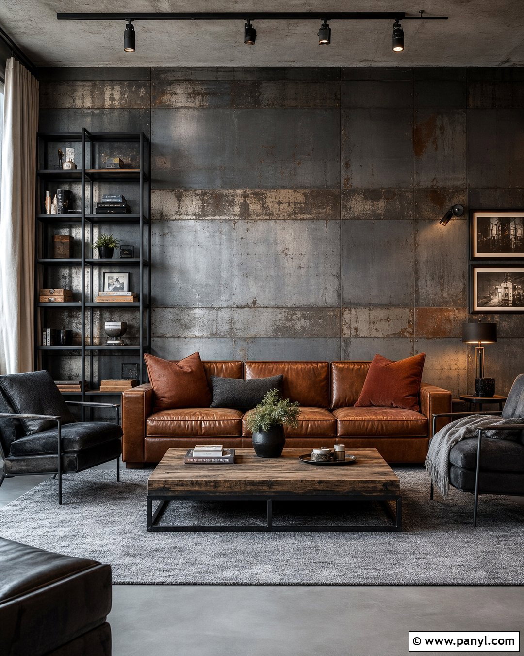 Aged Steel Metallic Industrial Wall - 35 metallic paint walls