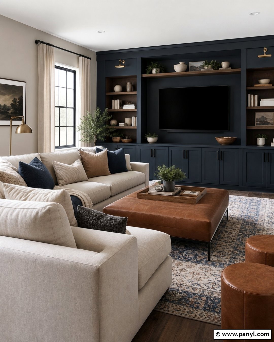 Agreeable Gray And Charcoal Blue Family Room - 30 colors that go with agreeable gray ideas