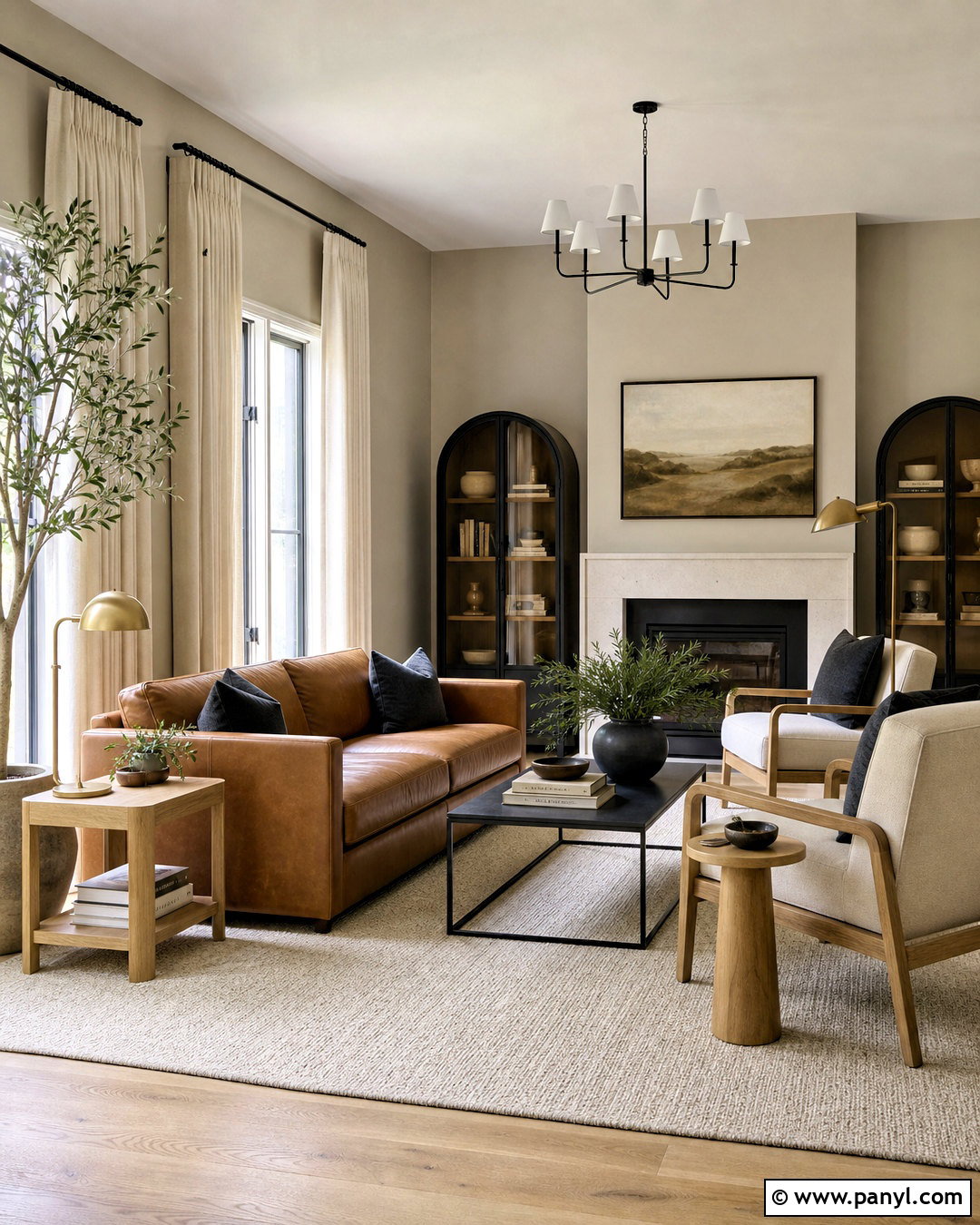 Agreeable Gray And Cognac Leather Living Room - 20 agreeable grey color scheme ideas
