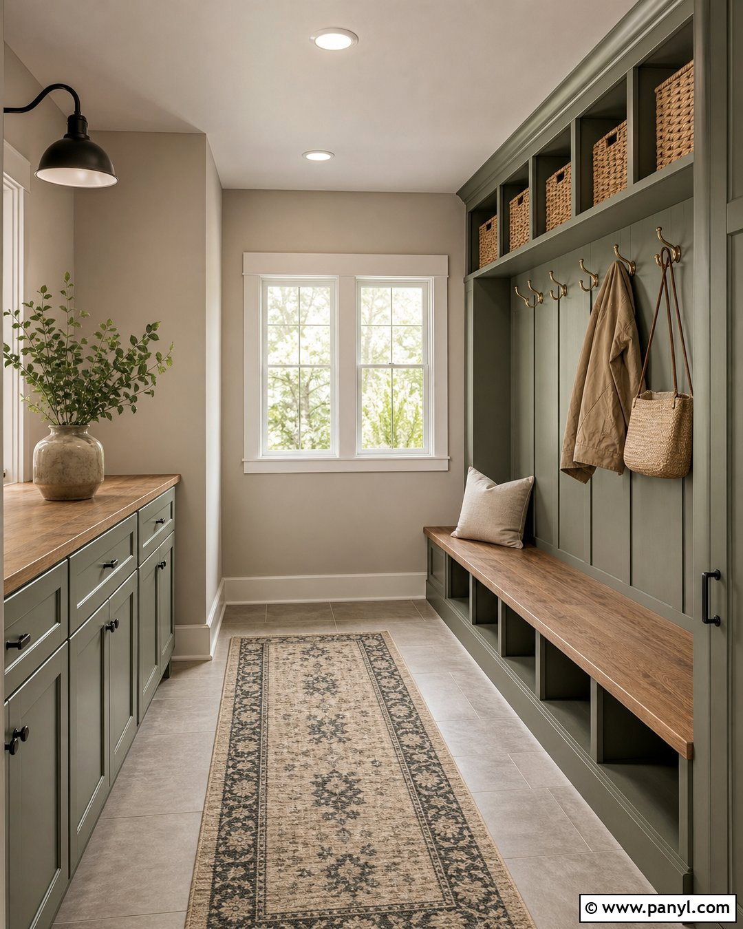 Agreeable Gray And Evergreen Fog Mudroom - 30 colors that go with agreeable gray ideas