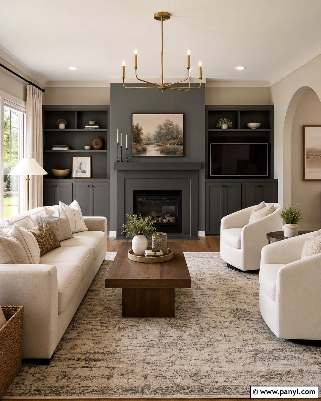 Agreeable Gray And Iron Ore Living Room - 30 colors that go with agreeable gray ideas