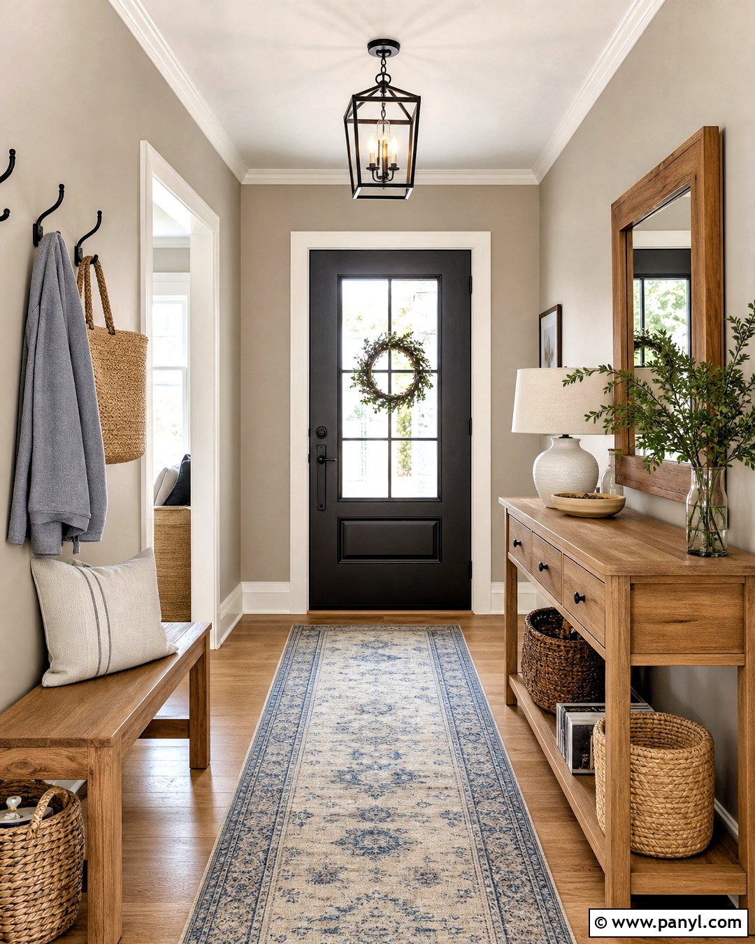 Agreeable Gray And Natural Oak Entryway - 20 agreeable gray color scheme ideas