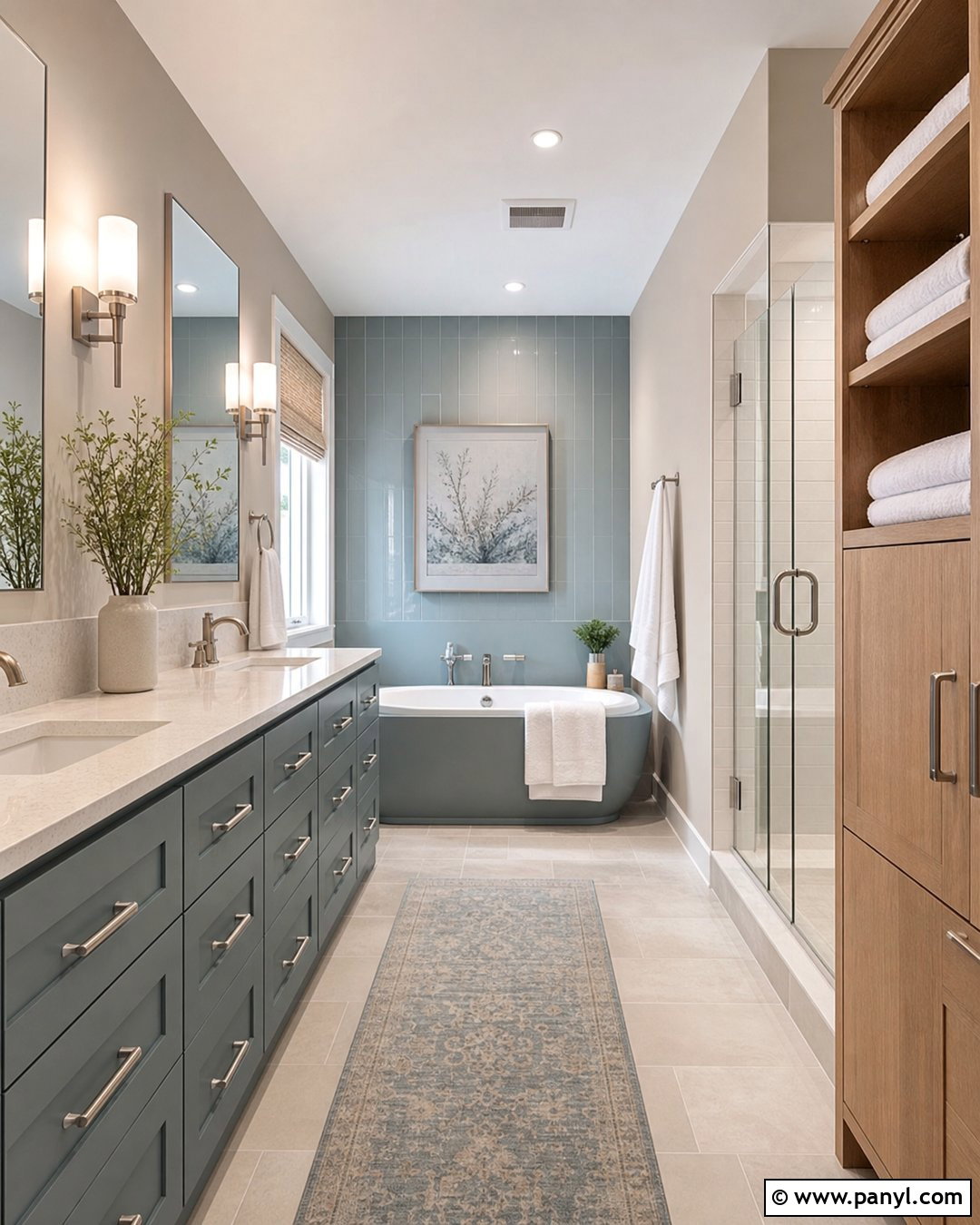 Agreeable Gray And Rainwashed Bathroom - 30 colors that go with agreeable gray ideas
