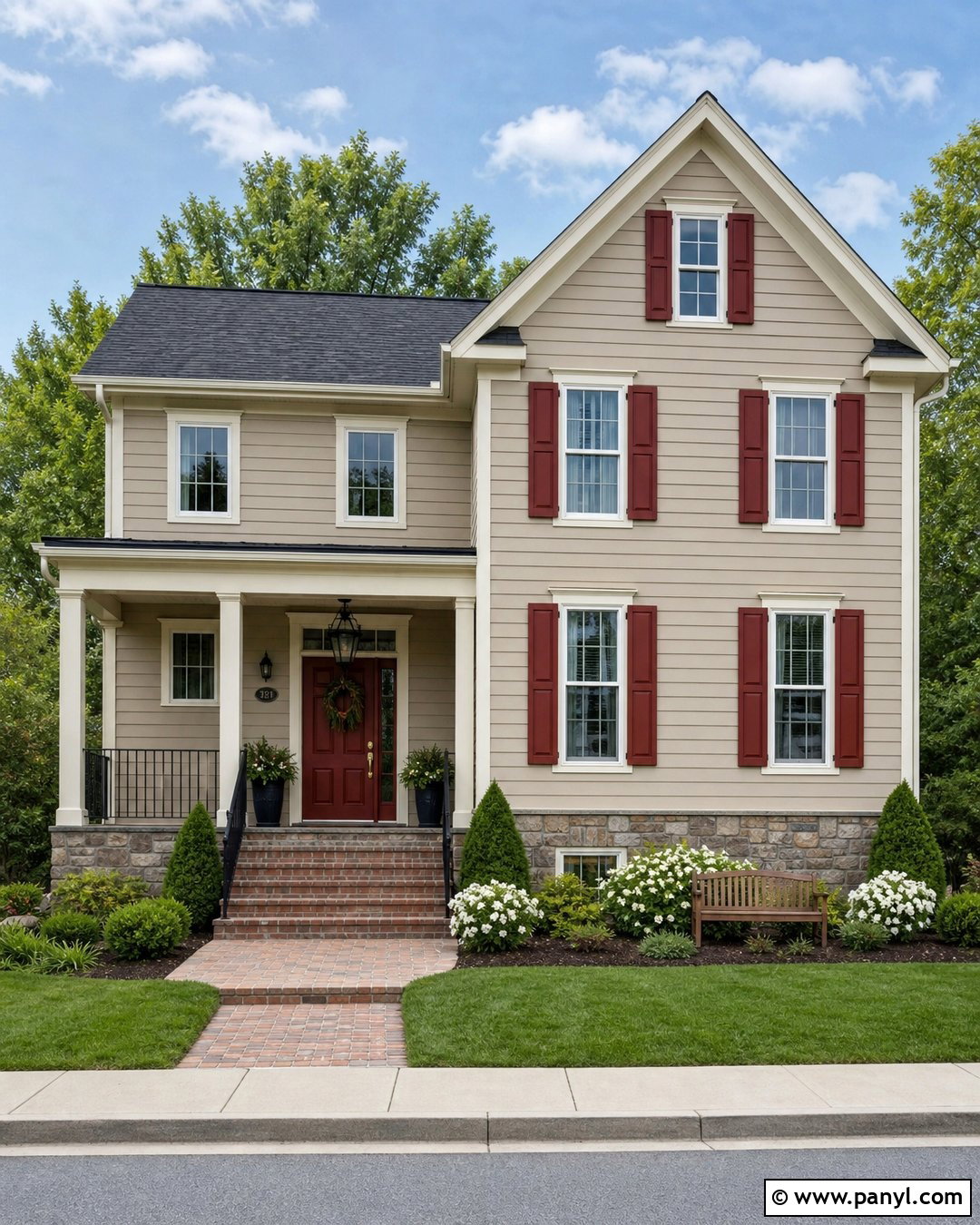 Agreeable Gray And Rookwood Red Exterior - 30 colors that go with agreeable gray ideas