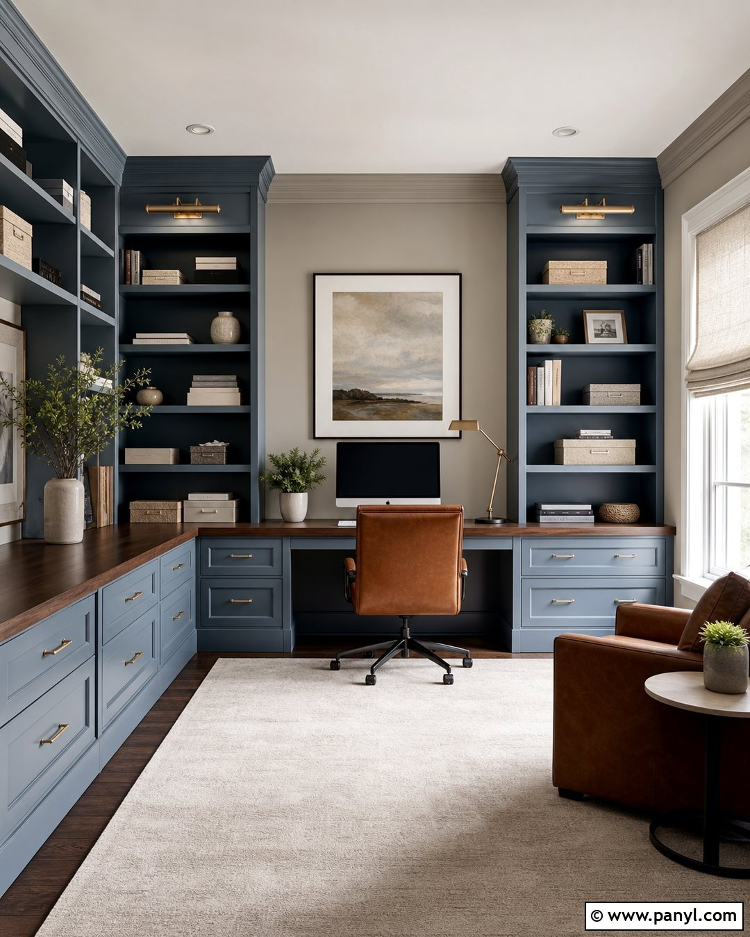 Agreeable Gray And Smoky Blue Office - 30 colors that go with agreeable gray ideas