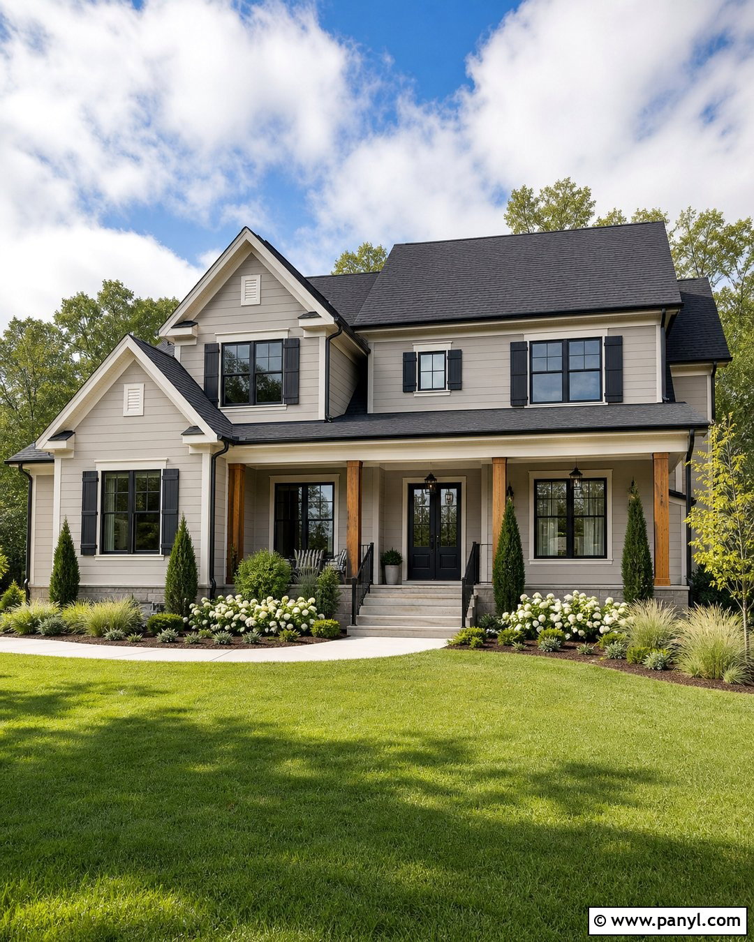 Agreeable Gray And Tricorn Black Exterior - 30 colors that go with agreeable gray ideas