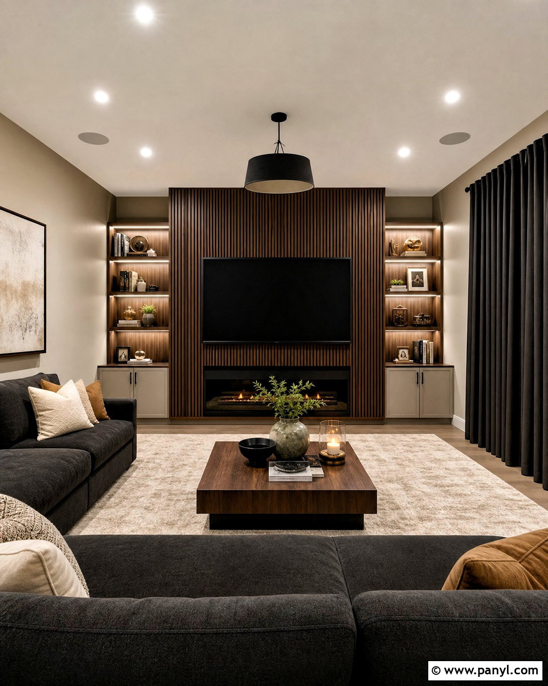 Agreeable Gray And Walnut Media Room - 20 agreeable gray color scheme ideas