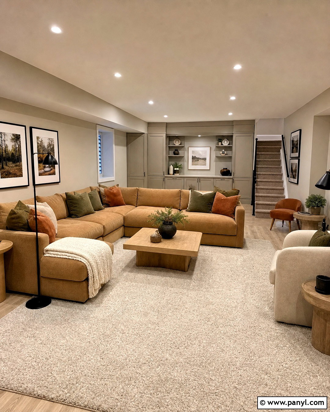 Agreeable Gray And Warm Greige Basement - 20 agreeable gray color scheme ideas