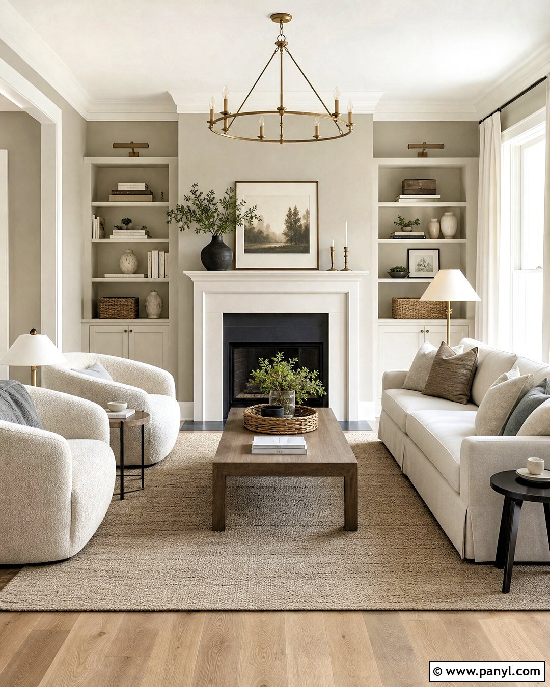 Agreeable Gray And Warm White Living Room - 20 agreeable grey color scheme ideas