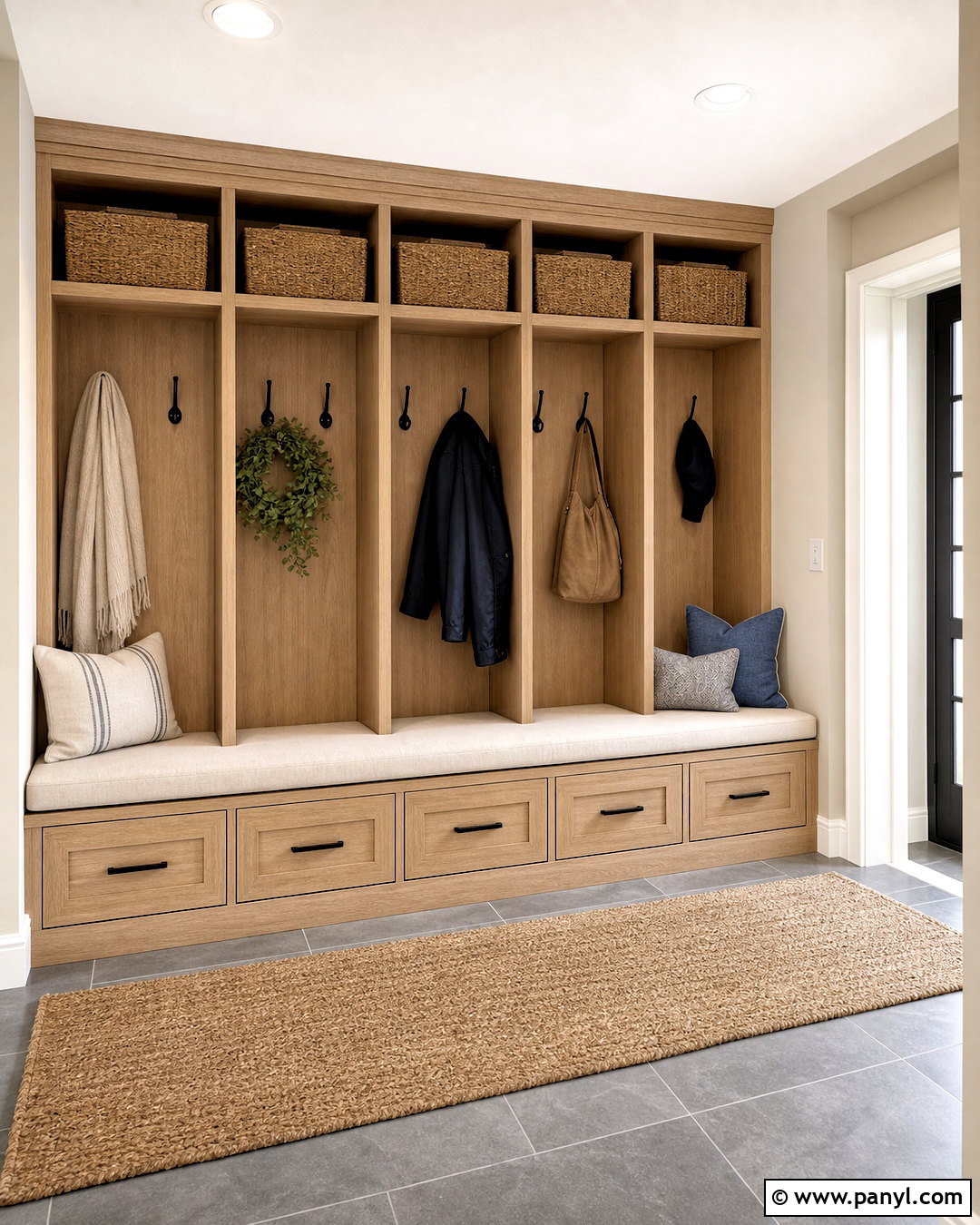 Agreeable Gray And White Oak Mudroom - 20 agreeable gray color scheme ideas