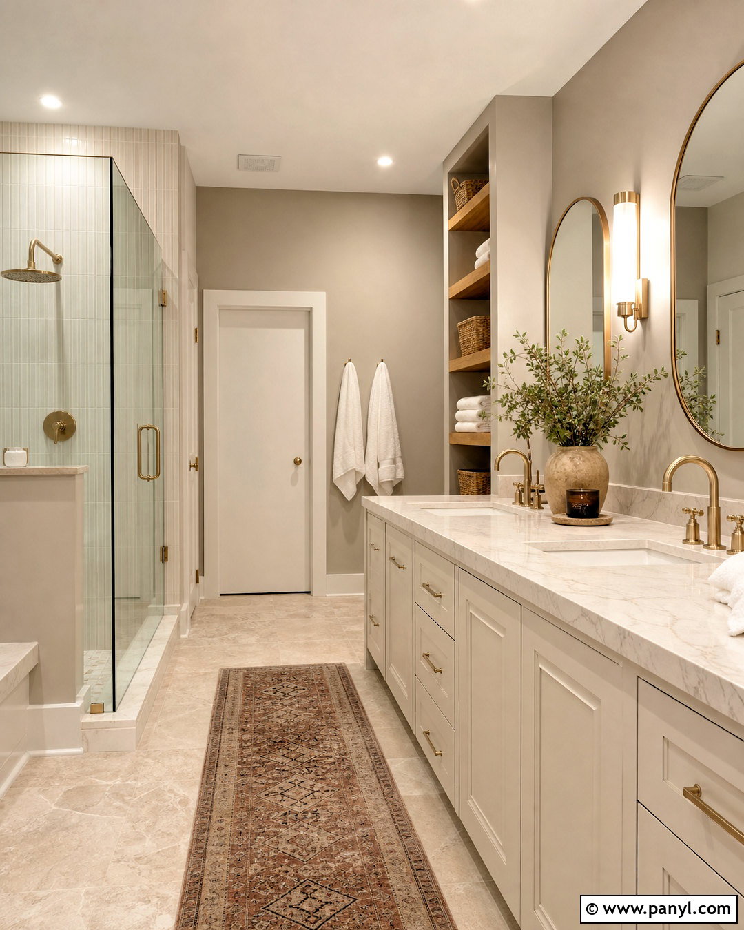 Agreeable Gray Bathroom With Brass - 20 repose gray vs agreeable gray ideas
