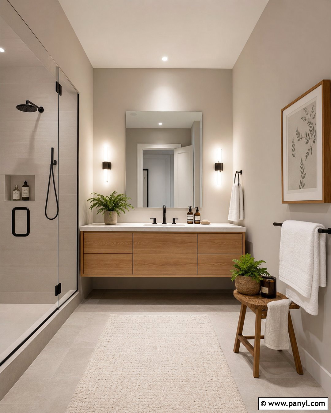 Agreeable Gray Bathroom With Wood Vanity - 30 Agreeable Gray Sherwin Williams Walls