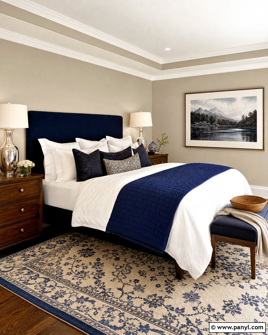 Agreeable Gray Bedroom With Navy Blue - 20 agreeable gray bedroom ideas
