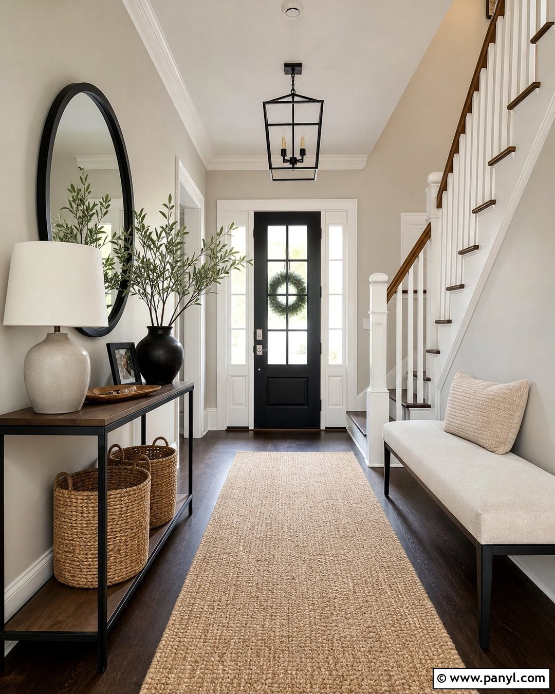 Agreeable Gray Entryway With Black Accents - 30 Agreeable Gray Sherwin Williams Walls