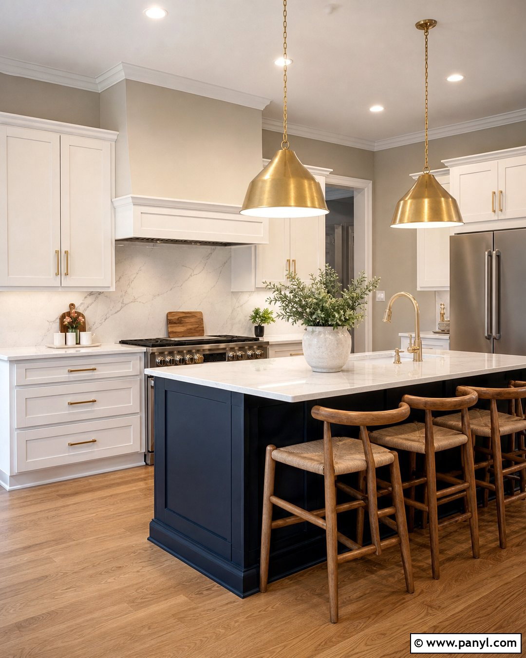 Agreeable Gray Kitchen With Navy Island - 30 Agreeable Gray Sherwin Williams Walls
