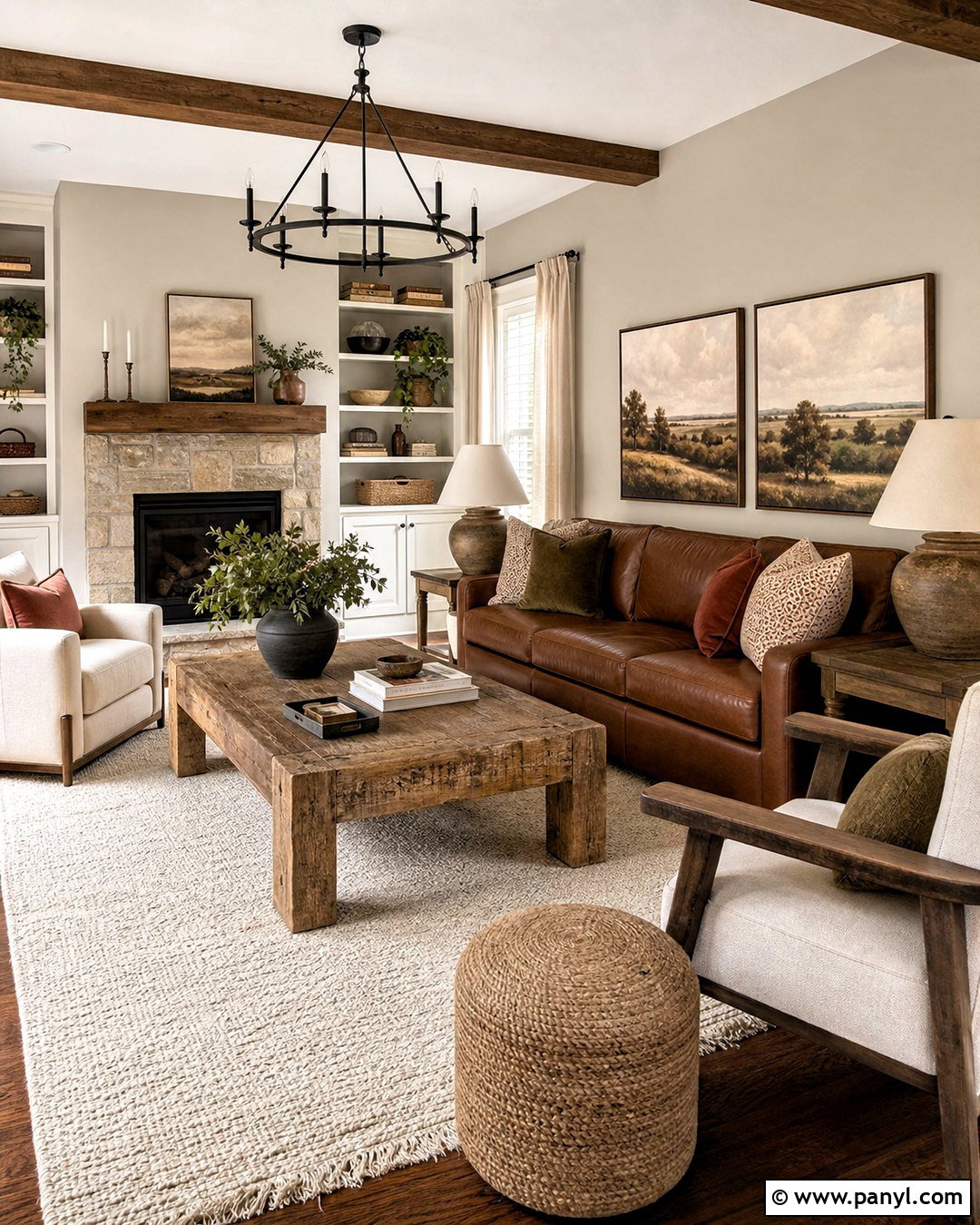 Agreeable Gray Living Room With Brown Leather Sofa - 20 agreeable gray living room ideas