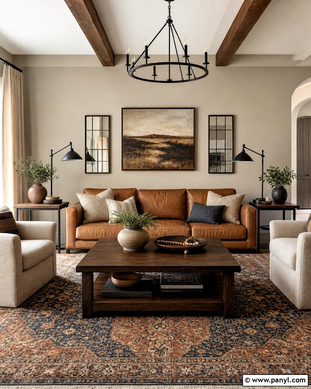 Agreeable Gray Living Room With Cognac Leather - 20 agreeable grey living room ideas