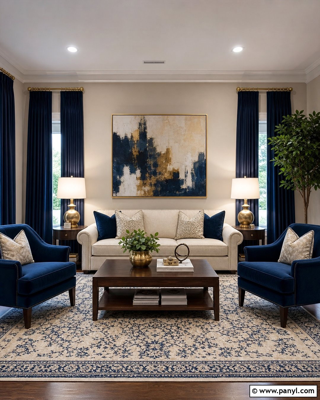 Agreeable Gray Living Room With Navy Accents - 30 Agreeable Gray Sherwin Williams Walls