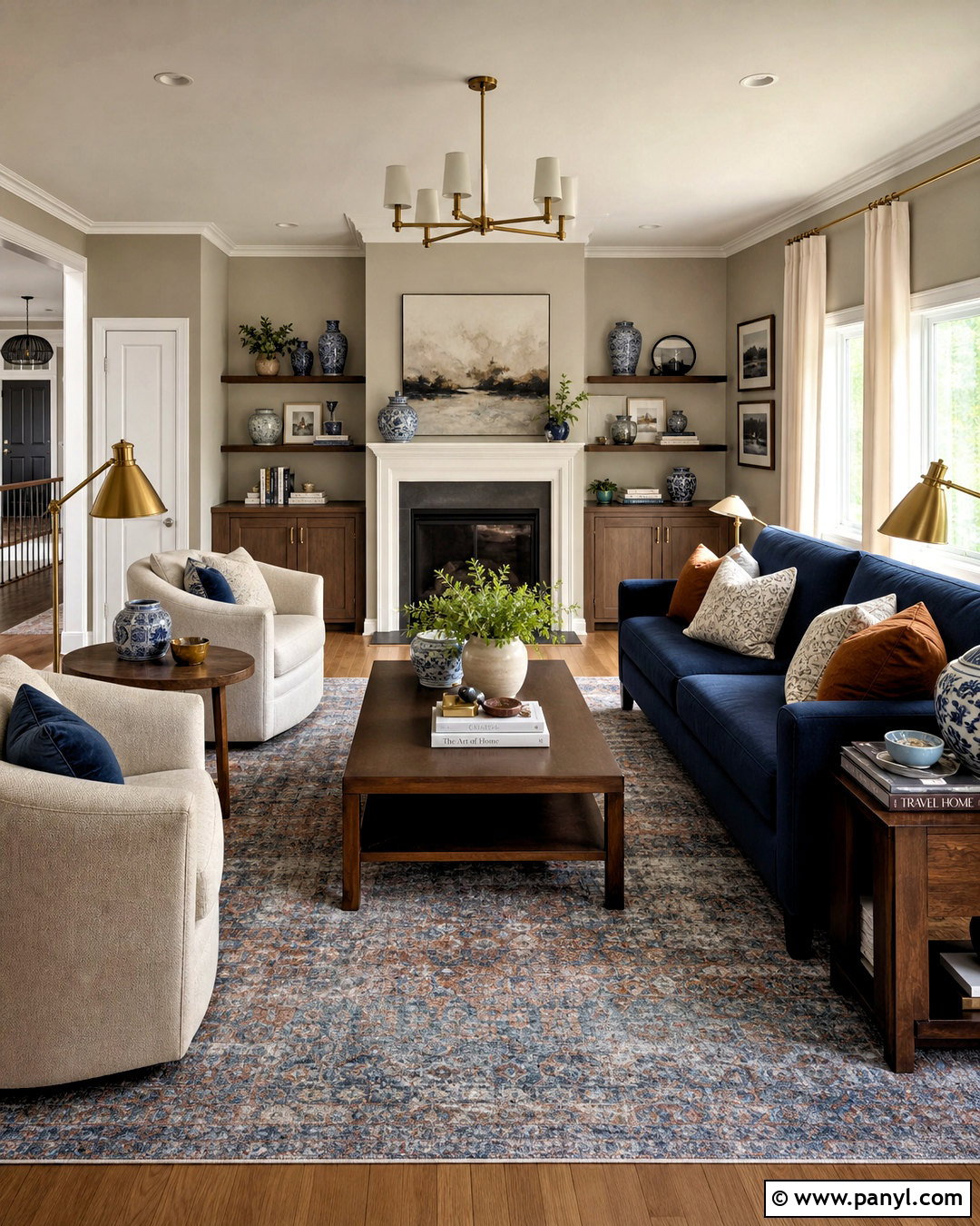 Agreeable Gray Living Room With Navy Blue - 20 agreeable grey living room ideas