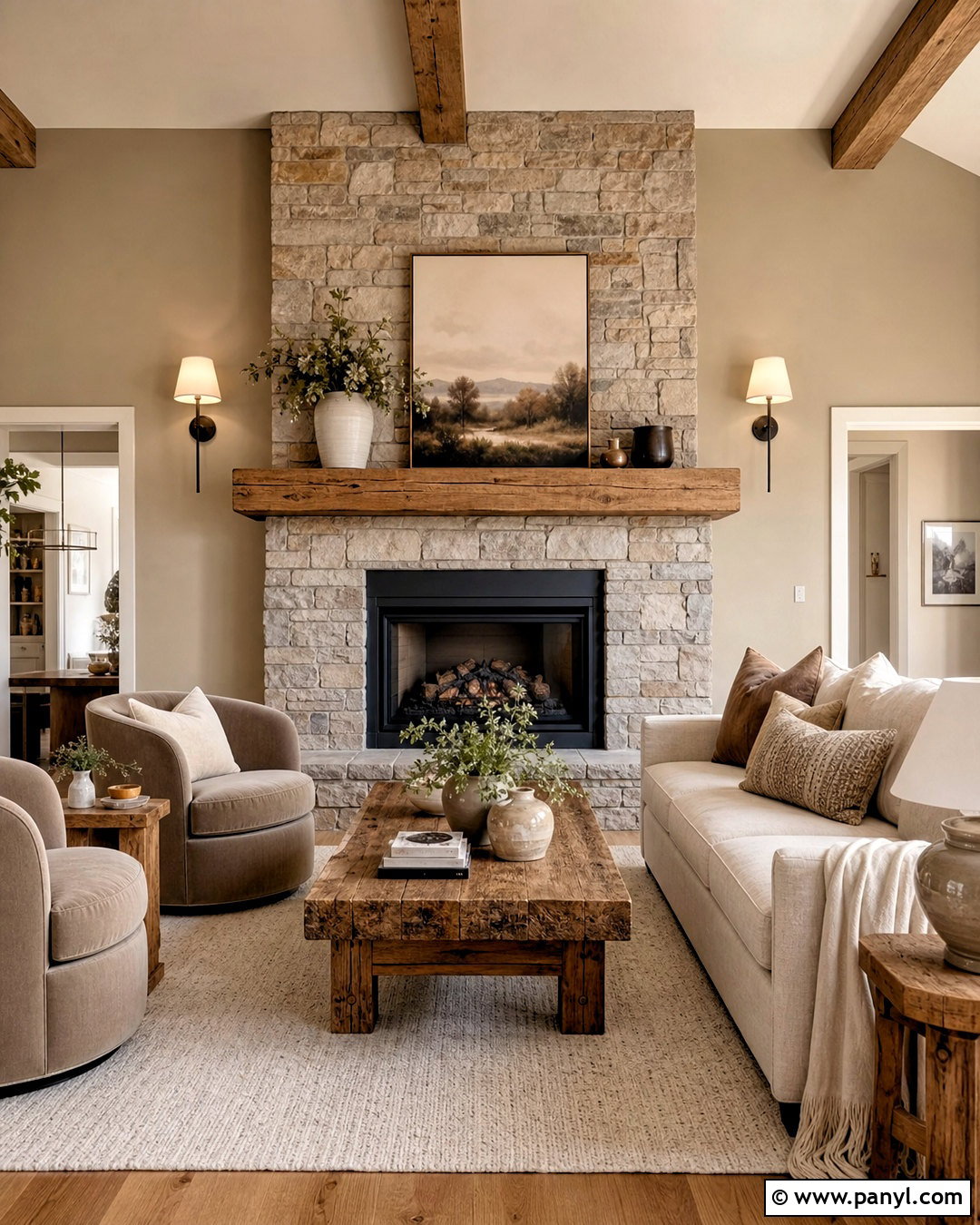 Agreeable Gray Living Room With Stone Fireplace - 20 agreeable gray living room ideas