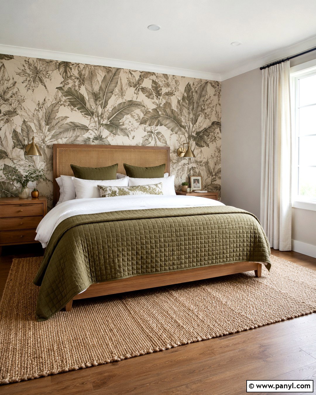 Agreeable Gray With Botanical Wallpaper Wall - 20 Agreeable Grey With Accent Wall Ideas