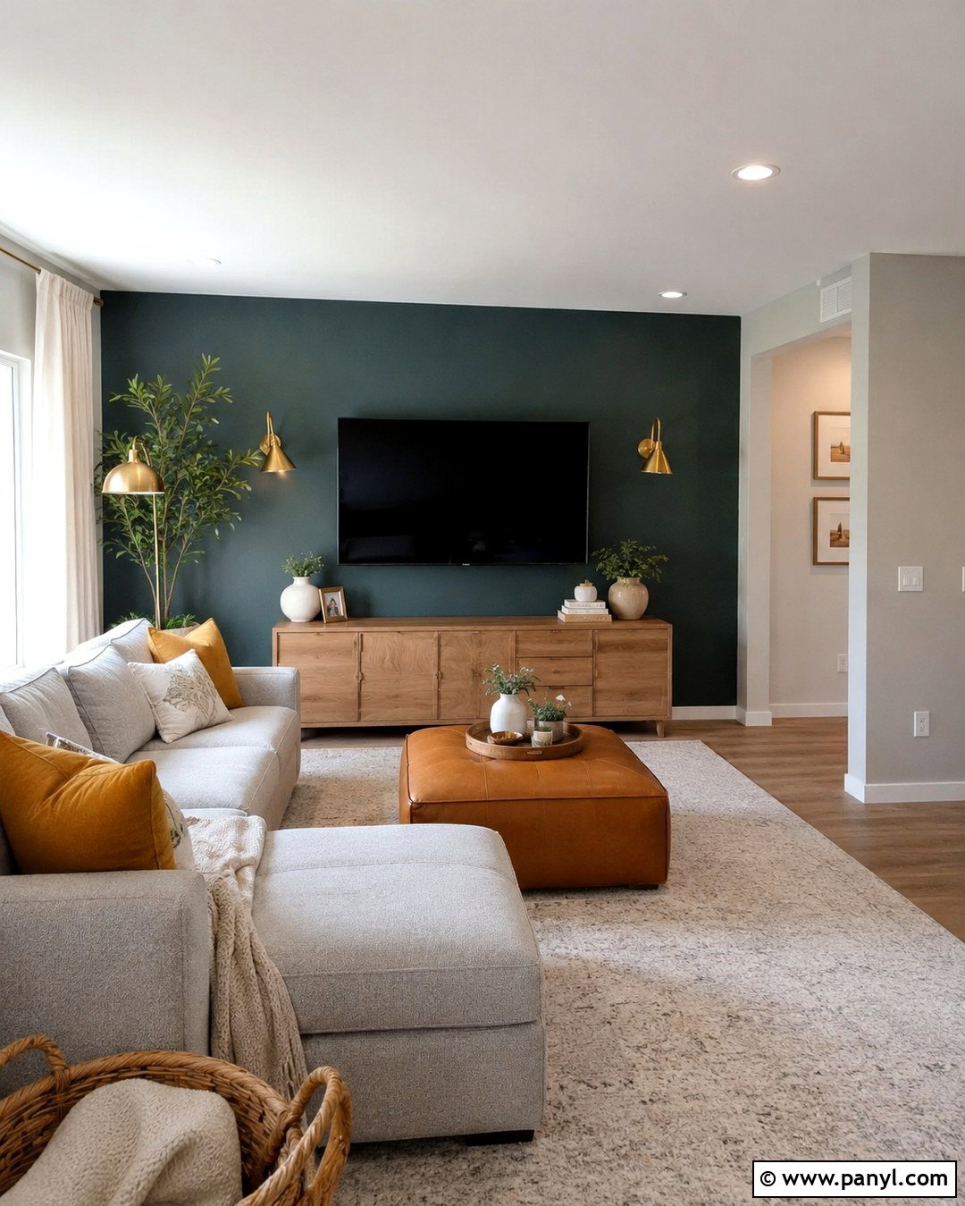 Agreeable Gray With Deep Teal Accent Wall - 20 Agreeable Grey With Accent Wall Ideas
